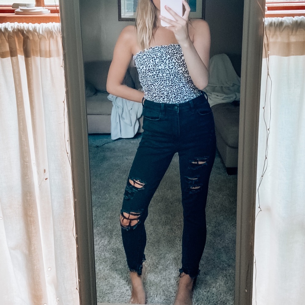 American Eagle Black Ripped Jeans